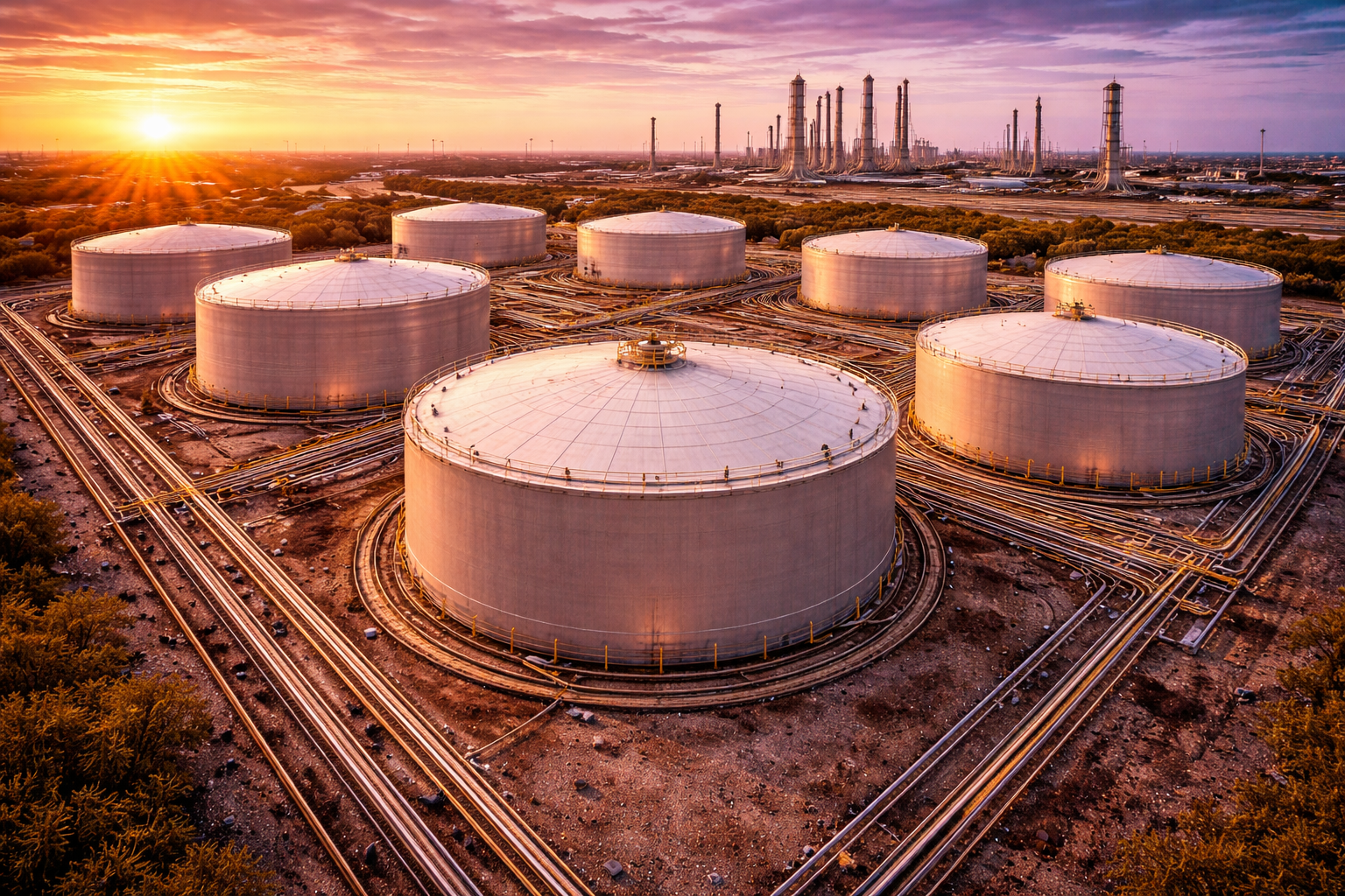 Large Floating Roof Tank Farm